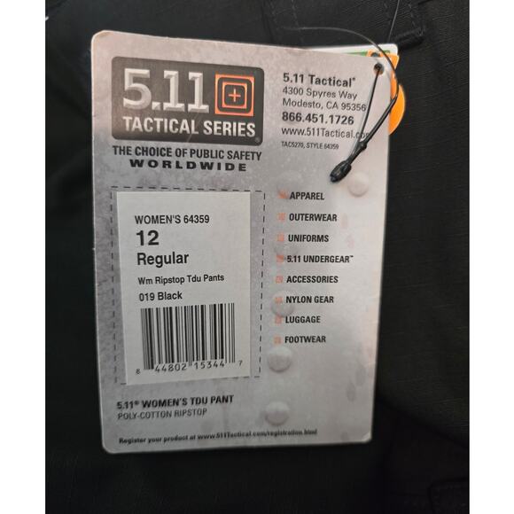 511 Tactical Series Rip Stop Black Tactical Specialized Women's Pants 12 NWT - Picture 4 of 5